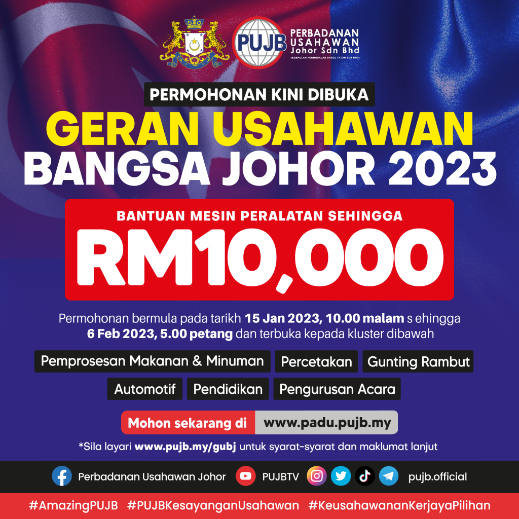 Geran Usahawan Bangsa Johor Perbadanan Usahawan Johor